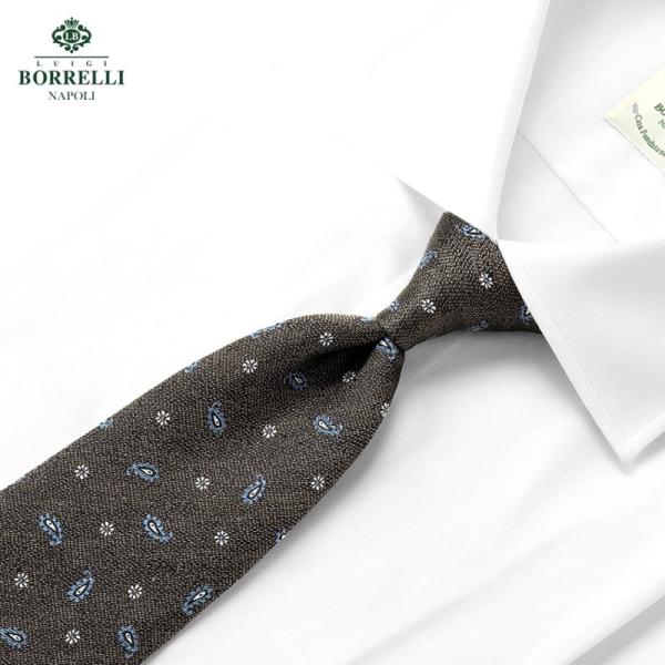 ルイジボレッリ LUIGI BORRELLI ／ 26SS シルクジャカードペイズリー小紋柄ネクタイ...