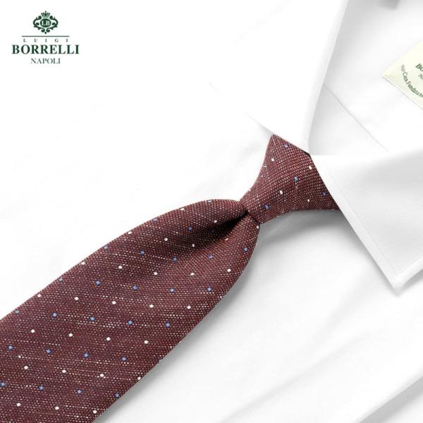 ルイジボレッリ LUIGI BORRELLI ／ 26SS コットンシルクジャカード小紋柄ネクタイ「...