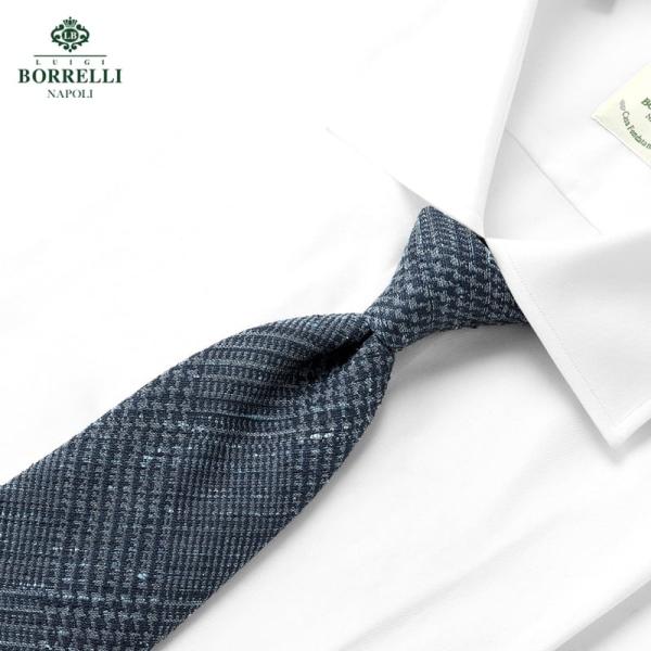 ルイジボレッリ LUIGI BORRELLI ／ 26SS シルクジャカードグレンチェックネクタイ「...