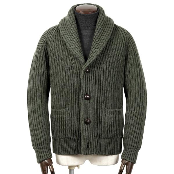 【SALE】マックジョージ MC GEORGE ／ ウールカシミヤローゲージリブ編みショールカラーニ...