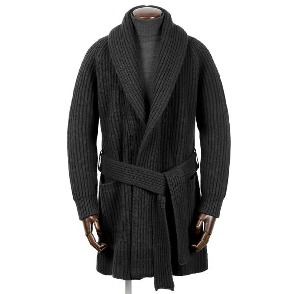 【SALE】マックジョージ MC GEORGE ／ ウールカシミヤローゲージリブ編みショールカラーニ...