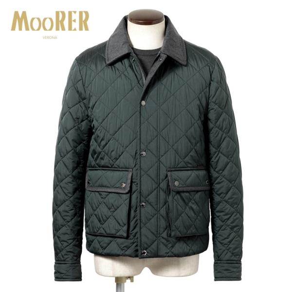 【SALE】ムーレー MOORER ／ 撥水超軽量ストレッチマットナイロンキルティングブルゾン「DA...