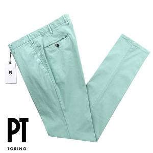 PT TORINO ピーティートリノ ／ 24SS 製品染めコットンストレッチライトギャバジンノープリーツパンツ「SLIM FIT」（ペールブルー）｜ikinakikonashi