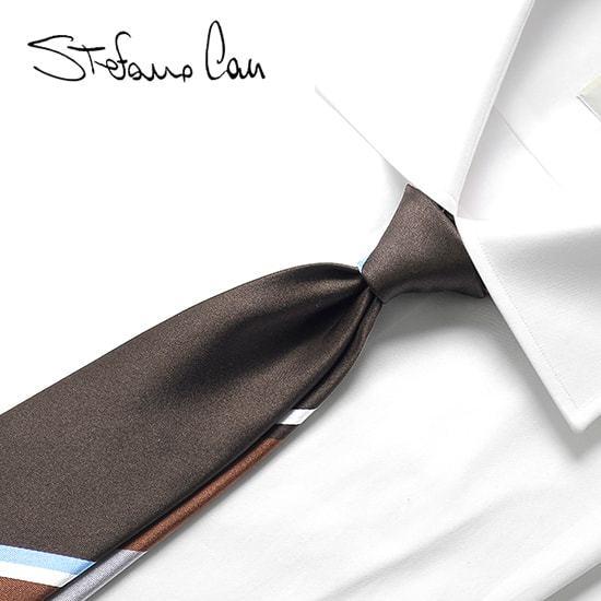 【SALE】ステファノカウ Stefano Cau ／ シルクサテンパネルストライプネクタイ「166...
