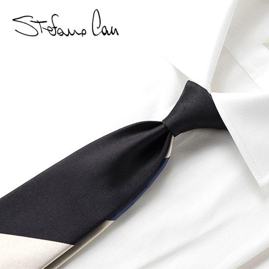 【SALE】ステファノカウ Stefano Cau ／ シルクサテンパネルストライプネクタイ「166...