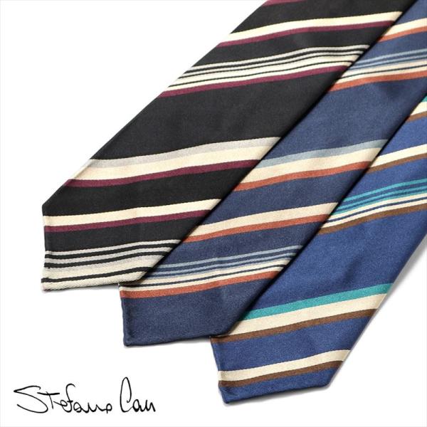 【SALE】ステファノカウ Stefano Cau ／ シルクサテンストライプネクタイ「MF2212...