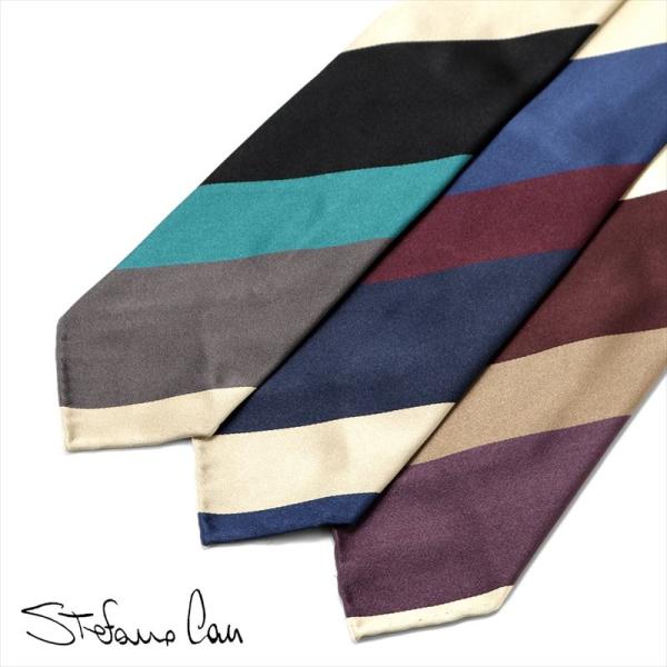 【SALE】ステファノカウ Stefano Cau ／ シルクサテンストライプネクタイ「MF2213...