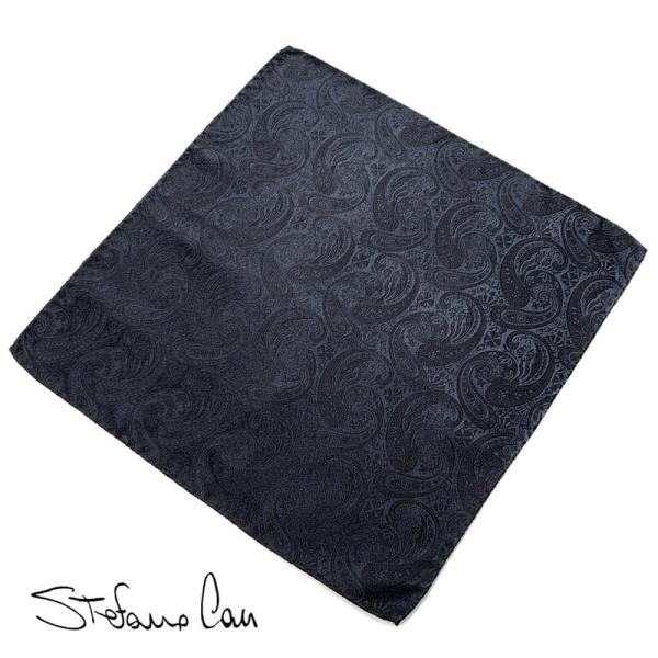 【SALE】ステファノカウ Stefano Cau ／ シルクジャカードペイズリーポケットチーフ「W...