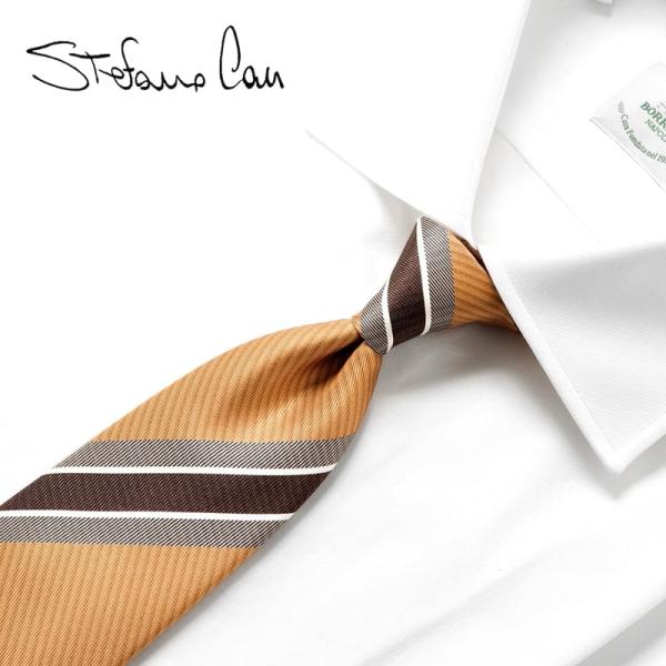 ステファノカウ Stefano Cau ／ シルクツイルストライププリントネクタイ「4176」（トパ...