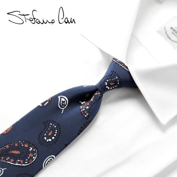 ステファノカウ Stefano Cau ／ シルククレープペイズリープリントネクタイ「4156」（ネ...