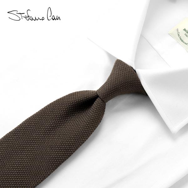 ステファノカウ Stefano Cau ／ シルクフレスコソリッドネクタイ「GARZA FINE」（...
