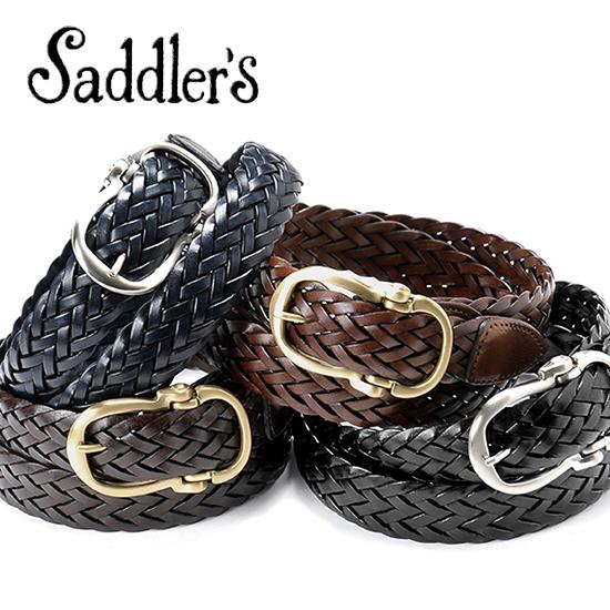 サドラーズ Saddler’s ／ バタフライバックル30mm幅レザーメッシュベルト「G106」（4...