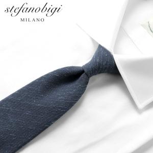 ステファノビジ stefanobigi ／ 24SS シルクシャンタンソリッドネクタイ「TARO（P150）」（ネイビー）｜ikinakikonashi