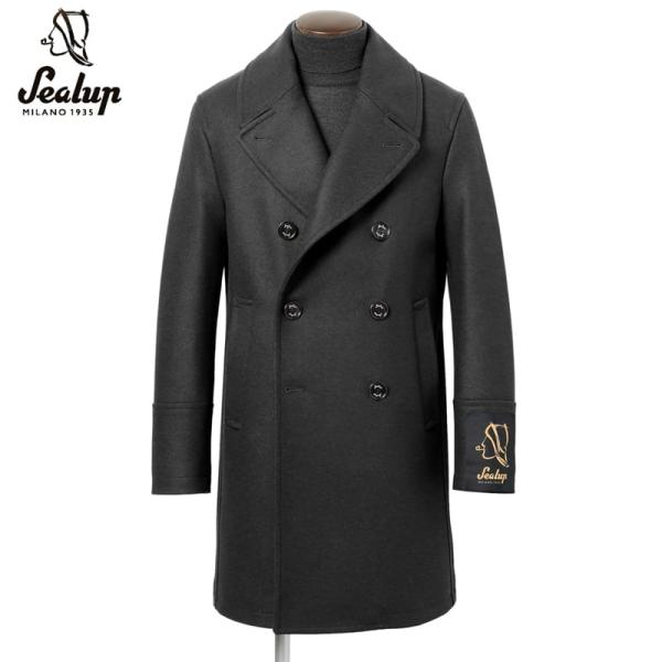 シーラップ Sealup ／ ウールメルトンロングピーコート「GENOVA」（ブラック）