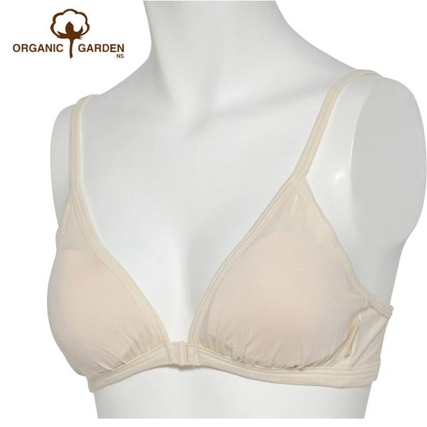 オーガニックガーデン 優しくフィットするフロントホック ベア天 フロントホックブラ M・Lサイズ<b...