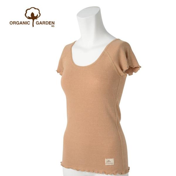 オーガニックガーデン 二の腕すっきり フレンチスリーブＴシャツ M・Lサイズ<br>オーガニックコッ...
