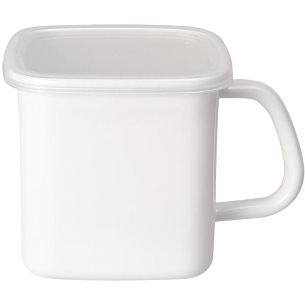 野田琺瑯 持ち手付ストッカー 角型 L シール蓋付 みそポット ホワイトシリーズ MS-12K HN...