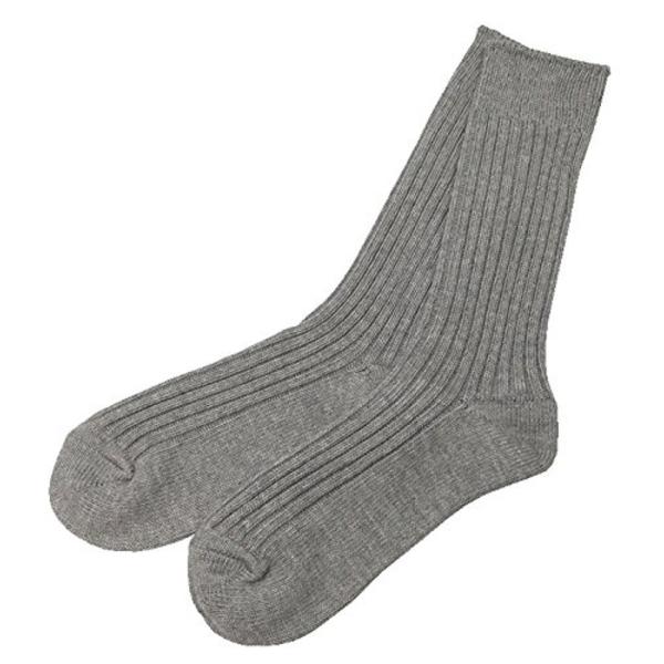 オーガニックガーデン ヤク入り綿であったかい ヤクリブソックス スーピマ綿 ns8231 22.5-...