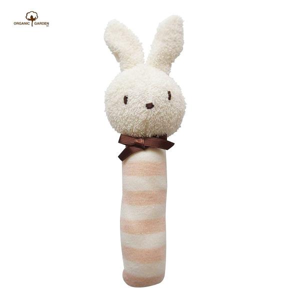 オーガニックガーデン なめても安心、安全！ スティックガラガラ うさぎ オーガニックコットン100％...