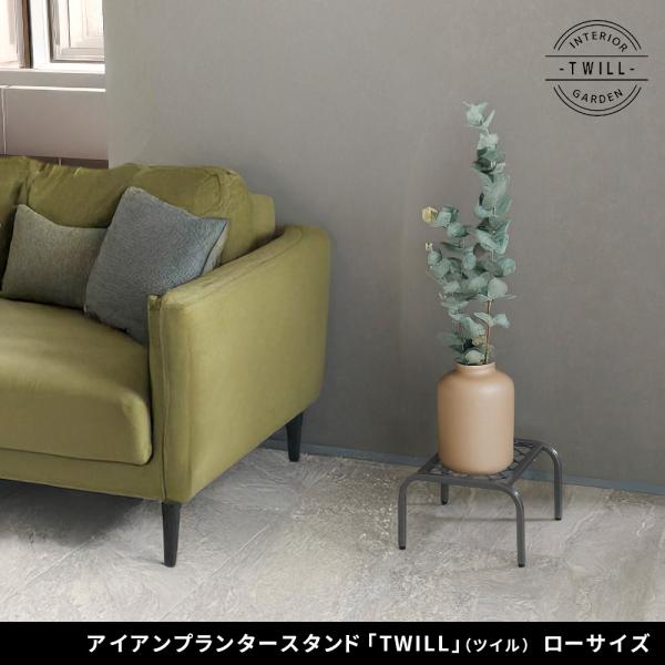 アイアンプランタースタンド「TWILL」(ツイル) ローサイズ TW008<br>幅25 高さ15 ...
