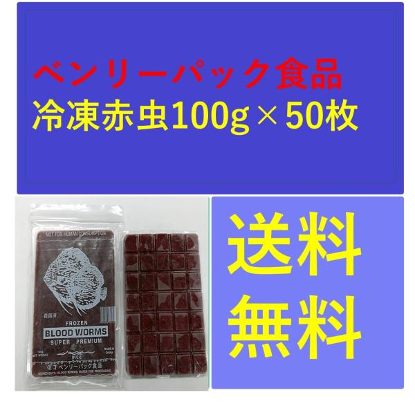 ベンリーパック食品 冷凍赤虫100g×50枚 メダカ、金魚、熱帯魚の餌