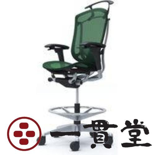 CC82JS FPH5 オカムラ コンテッサ セコンダ 可動肘 座メッシュ ダークグリーン 1脚(メ...