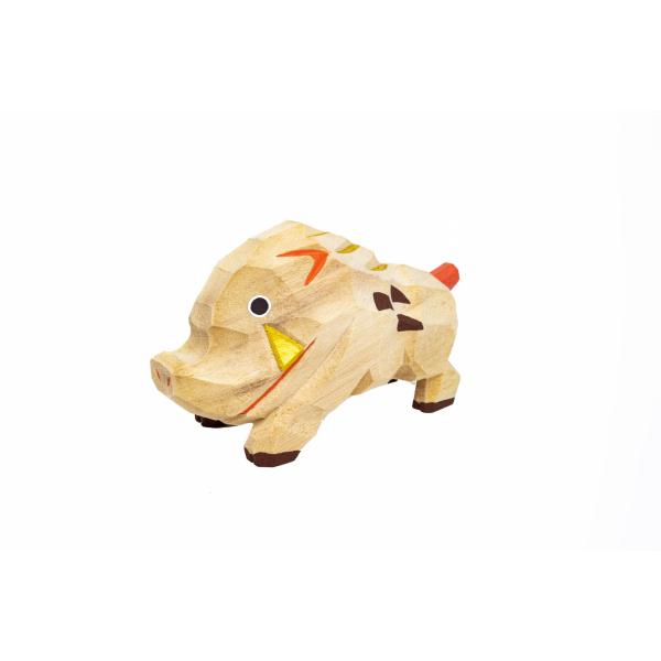 干支置物「亥」(いのしし)大サイズ/奈良一刀彫/楠/人形/猪/イノシシ/いのしし/亥