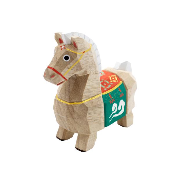 2026干支置物「午」うま(木地) 大サイズ/奈良一刀彫/人形/ウマ/馬/uma