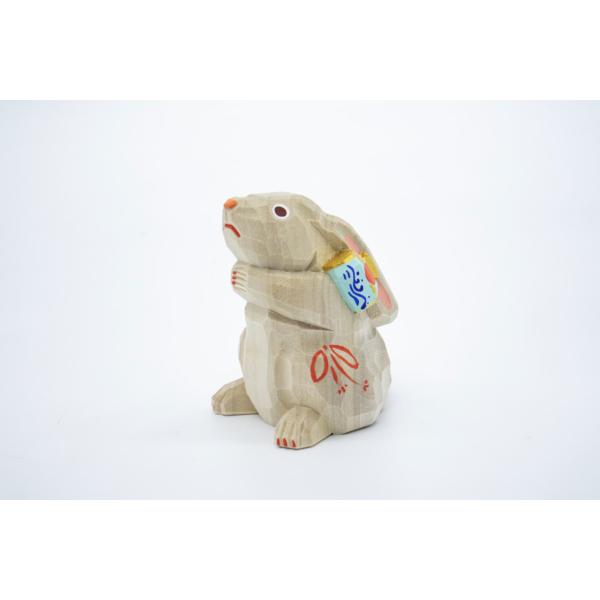 2023干支置物「卯」(うさぎ)大サイズ /奈良一刀彫/楠/人形/ウサギ/うさぎ/卯