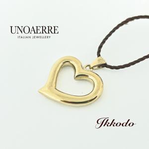 UNOAERRE（ウノアエレ） K18 ゴールド ハート カギ ペンダントトップ