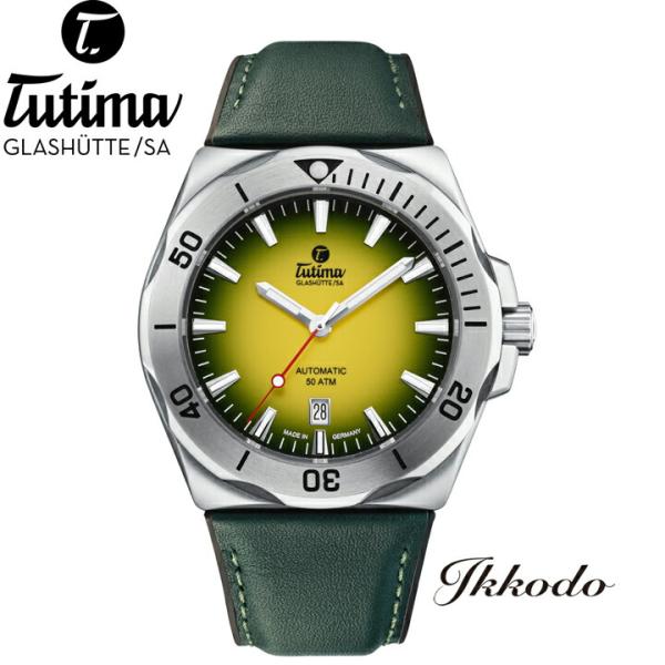 チュチマ Tutima Glashutte/SA  M2 セブンシーズS ステンレスケース レザー×...