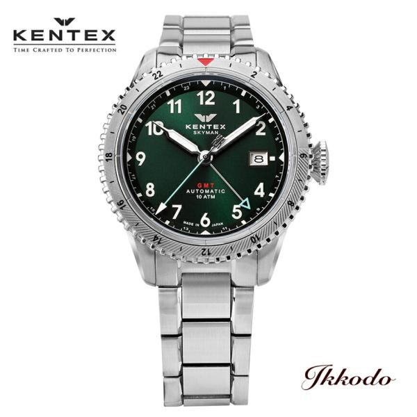 ボーナスストア＋10% ケンテックス KENTEX スカイマンGMT グリーン 自動巻き 41mm ...