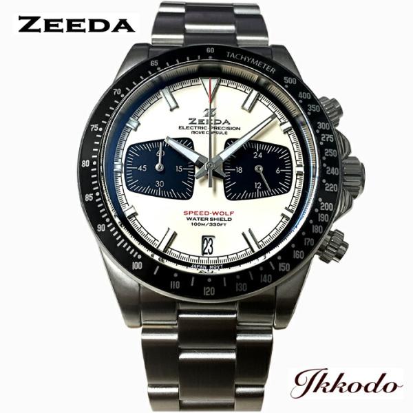 ジーダ ZEEDA スピードウルフ メカクォーツ ヴィンテージホワイト 40mm サファイアガラス ...