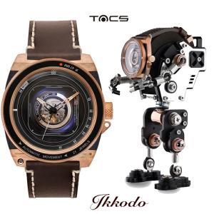 【世界限定500個】タックス TACS VINTAGE LENS AUTOMATICII AVL II Bronze × Robotoys 自動巻き 46.5ミリ 5気圧防水 正規品 2年保証 TS1803O｜ikkodo-online