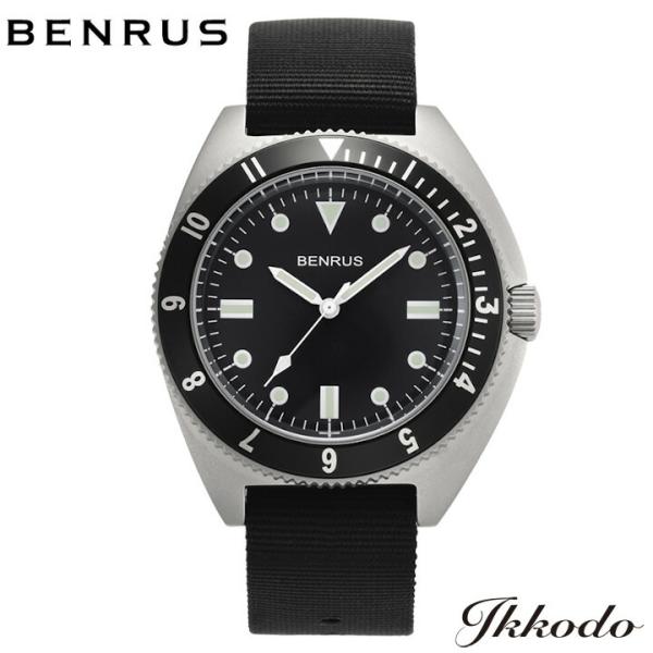 BENRUS ベンラス TYPE-I SILVER クォーツ 42mm 10気圧防水 メンズ腕時計 ...