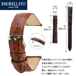 モレラート MORELLATO 時計ベルト カイマンワニ時計ベルト AMADEUS アマデウス U0...