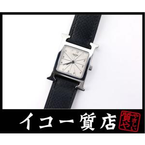 エルメス　Hウォッチ　レディース　HH1.210　クオーツ　SS×ブラックレザーバンド　【中古】