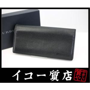 イコー質店　バーバリー　二つ折り長財布　カーフレザー　ブラック　RY1814