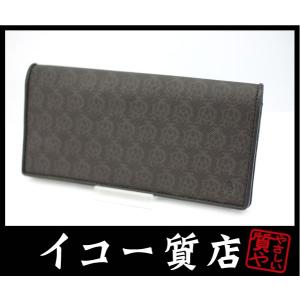 イコー質店　ダンヒル　ウィンザー　小銭入れ付長財布　L2W710Z　PVC×レザー　ブラウン　美品　...