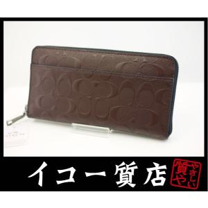 イコー質店　コーチ　デボスドシグネチャー アコーディオン ラウンドジップ　プレゼント最適　未使用・保...