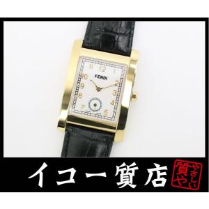 イコー質店　フェンディ　★希少　未使用・保管品　クラシコ　7000G　メンズ　GP/ブラックレザーベ...