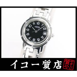 イコー質店　エルメス　★人気モデル　美品　クリッパー　CL4.210　レディース　ブラックダイヤル　...
