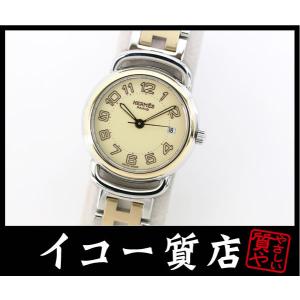 イコー質店　エルメス　★美品　コンビモデル　プルマン　PU2.220　レディース　アイボリーダイヤル...