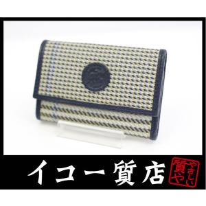 イコー質店　ハンティングワールド　★極希少品　6連キーケース　総柄パターン　PVC×レザー　ネイビー...