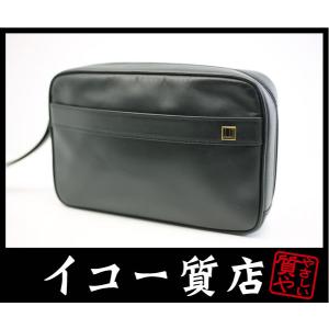 イコー質店　ダンヒル　★人気デザイン　オックスフォード　セカンドバッグ　カーフレザー　ブラック　美品...