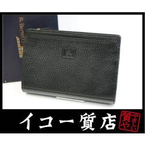 イコー質店　バーバリー　★希少品　人気デザイン　セカンドバッグ　レザー　ブラック　極美品　RY659...