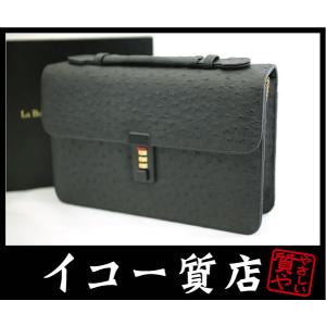 イコー質店　オーストリッチ　★未使用・保管品　紳士用　セカンドバッグ　ダイヤルロック仕様　ブラック　RY7010｜iko78com