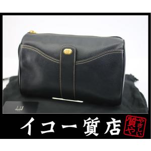 イコー質店　ダンヒル　★未使用・保管品　人気デザイン　セカンド/クラッチバッグ　レザー　ブラック　R...