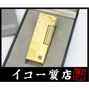 イコー質店　ダンヒル　★希少　着火良好　ローラガスライター　RL1436　モザイク柄　ゴールド　美品...