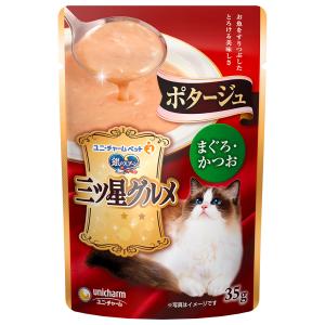 ユニ・チャーム ペット 銀のスプーン 三ツ星グルメパウチ ポタージュ まぐろ・かつお 35g